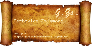 Gerbovics Zsigmond névjegykártya